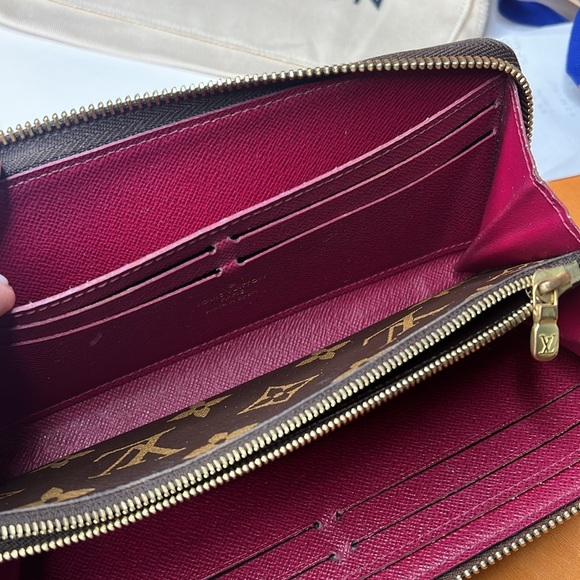 Louis Vuitton Clemence Logo Fucia Zippy Long Zip Around Clutch Wallet Box Papers - Picture 8 of 14